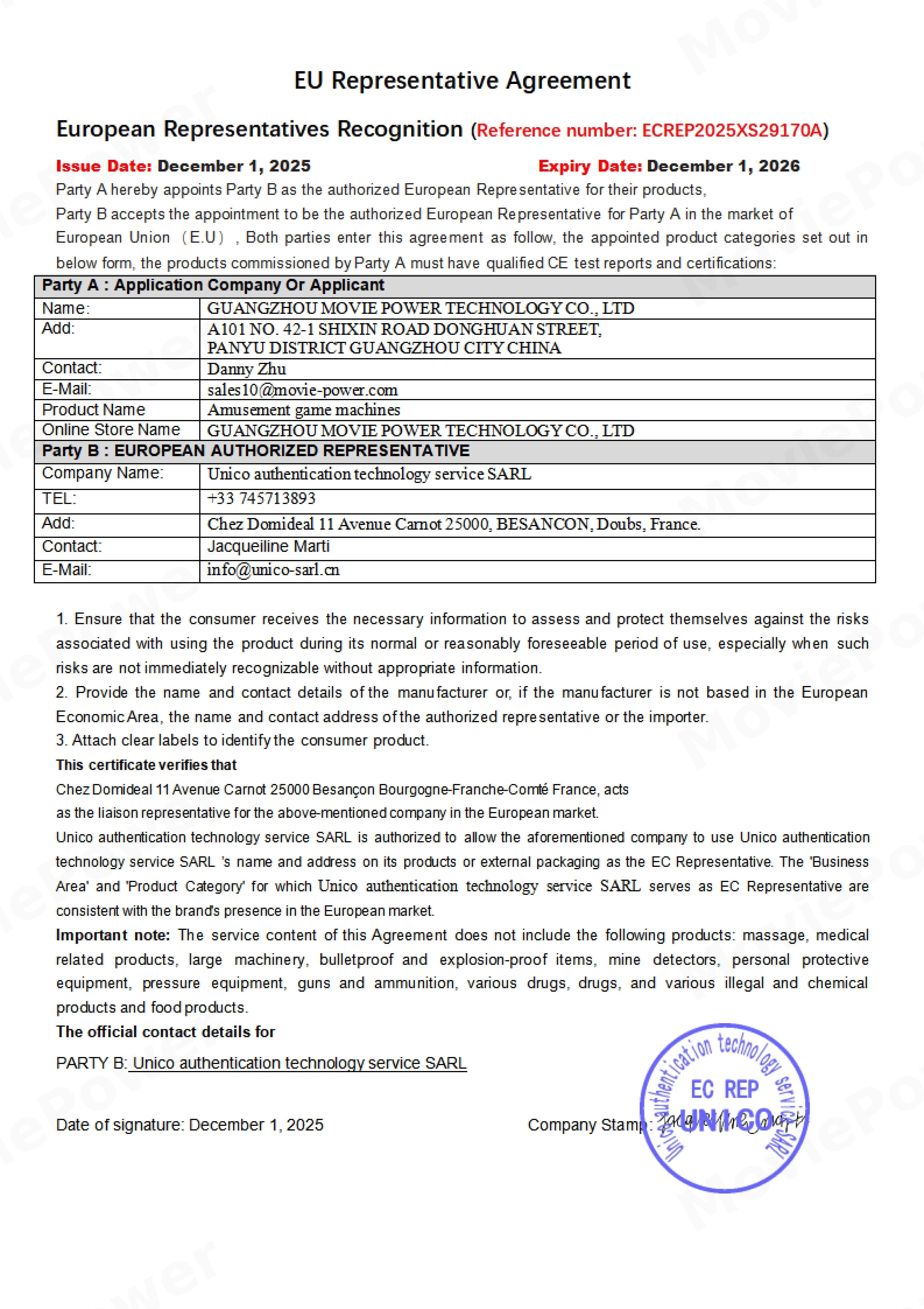 EU Authorised Representative