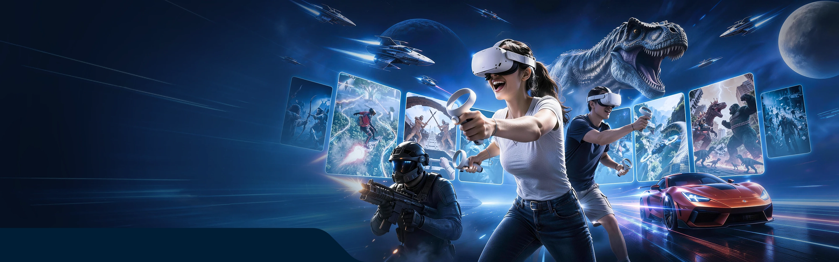 <span style="font-size: 50px">Fresh Content
New VR Experiences</span>