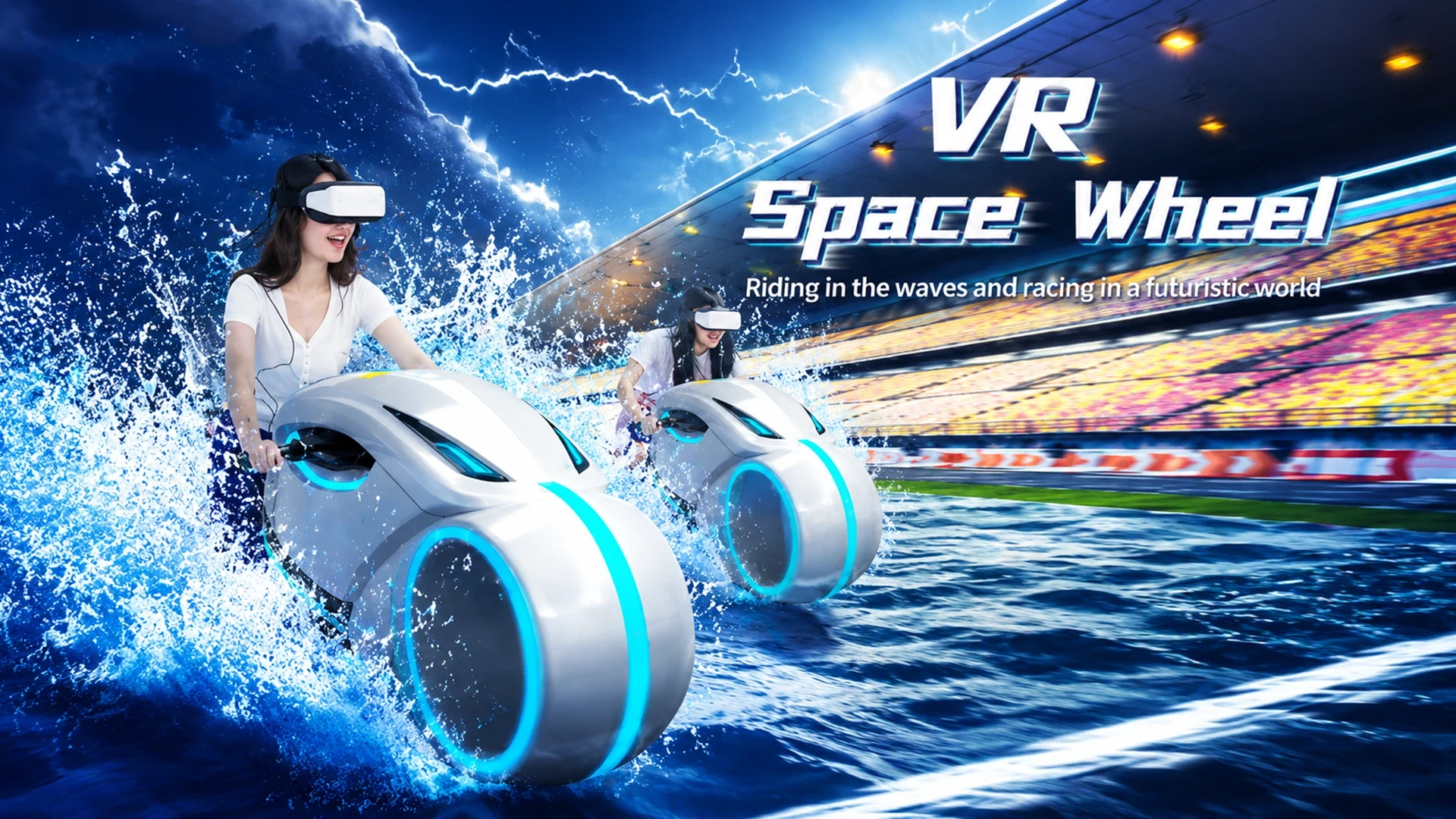 VR Space Wheel Moto Driving Simulator